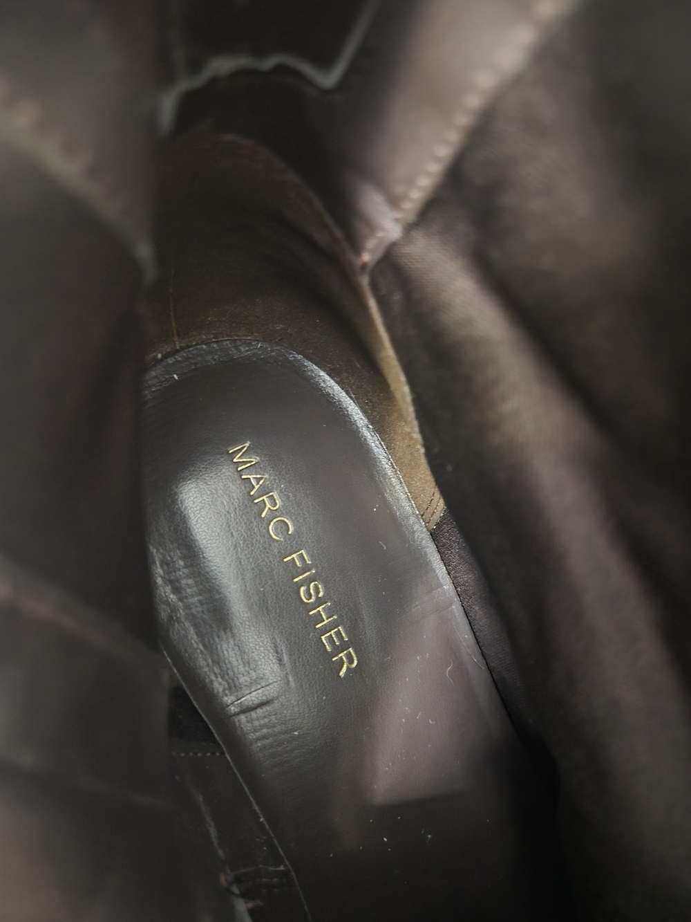 Marc Fisher Tall Leather & Suede Riding Boots in Dark Brown - Picture 10 of 12